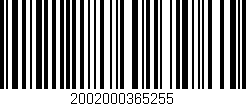 Código de barras (EAN, GTIN, SKU, ISBN): '2002000365255'