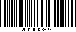 Código de barras (EAN, GTIN, SKU, ISBN): '2002000365262'