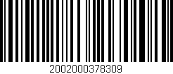 Código de barras (EAN, GTIN, SKU, ISBN): '2002000378309'