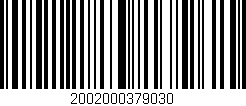Código de barras (EAN, GTIN, SKU, ISBN): '2002000379030'