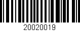 Código de barras (EAN, GTIN, SKU, ISBN): '20020019'