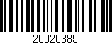 Código de barras (EAN, GTIN, SKU, ISBN): '20020385'