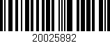 Código de barras (EAN, GTIN, SKU, ISBN): '20025892'