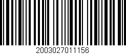 Código de barras (EAN, GTIN, SKU, ISBN): '2003027011156'