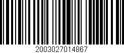 Código de barras (EAN, GTIN, SKU, ISBN): '2003027014867'