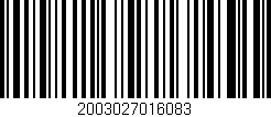 Código de barras (EAN, GTIN, SKU, ISBN): '2003027016083'