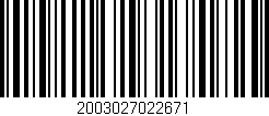 Código de barras (EAN, GTIN, SKU, ISBN): '2003027022671'