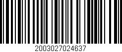 Código de barras (EAN, GTIN, SKU, ISBN): '2003027024637'