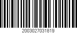 Código de barras (EAN, GTIN, SKU, ISBN): '2003027031819'