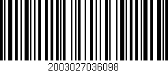 Código de barras (EAN, GTIN, SKU, ISBN): '2003027036098'