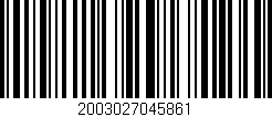Código de barras (EAN, GTIN, SKU, ISBN): '2003027045861'