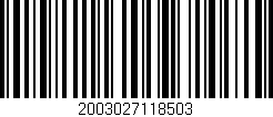 Código de barras (EAN, GTIN, SKU, ISBN): '2003027118503'