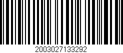 Código de barras (EAN, GTIN, SKU, ISBN): '2003027133292'
