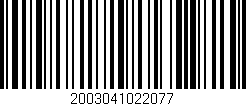 Código de barras (EAN, GTIN, SKU, ISBN): '2003041022077'
