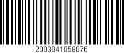 Código de barras (EAN, GTIN, SKU, ISBN): '2003041058076'