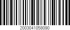 Código de barras (EAN, GTIN, SKU, ISBN): '2003041058090'