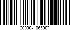 Código de barras (EAN, GTIN, SKU, ISBN): '2003041065807'