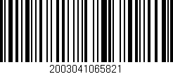Código de barras (EAN, GTIN, SKU, ISBN): '2003041065821'