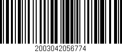 Código de barras (EAN, GTIN, SKU, ISBN): '2003042056774'