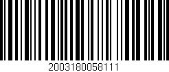 Código de barras (EAN, GTIN, SKU, ISBN): '2003180058111'