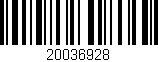Código de barras (EAN, GTIN, SKU, ISBN): '20036928'