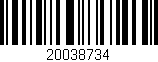 Código de barras (EAN, GTIN, SKU, ISBN): '20038734'