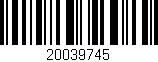 Código de barras (EAN, GTIN, SKU, ISBN): '20039745'