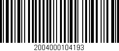 Código de barras (EAN, GTIN, SKU, ISBN): '2004000104193'