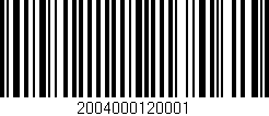 Código de barras (EAN, GTIN, SKU, ISBN): '2004000120001'