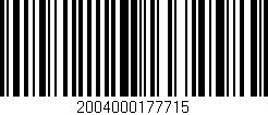 Código de barras (EAN, GTIN, SKU, ISBN): '2004000177715'