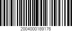 Código de barras (EAN, GTIN, SKU, ISBN): '2004000189176'