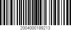 Código de barras (EAN, GTIN, SKU, ISBN): '2004000189213'