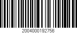 Código de barras (EAN, GTIN, SKU, ISBN): '2004000192756'