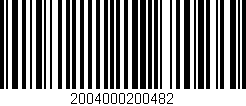 Código de barras (EAN, GTIN, SKU, ISBN): '2004000200482'