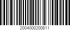 Código de barras (EAN, GTIN, SKU, ISBN): '2004000200611'