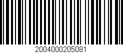 Código de barras (EAN, GTIN, SKU, ISBN): '2004000205081'