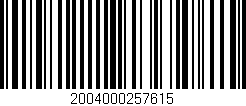 Código de barras (EAN, GTIN, SKU, ISBN): '2004000257615'