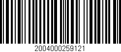 Código de barras (EAN, GTIN, SKU, ISBN): '2004000259121'