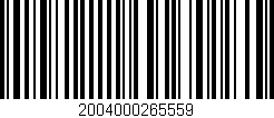 Código de barras (EAN, GTIN, SKU, ISBN): '2004000265559'
