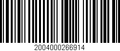 Código de barras (EAN, GTIN, SKU, ISBN): '2004000266914'