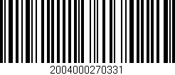 Código de barras (EAN, GTIN, SKU, ISBN): '2004000270331'