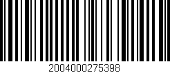 Código de barras (EAN, GTIN, SKU, ISBN): '2004000275398'