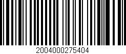 Código de barras (EAN, GTIN, SKU, ISBN): '2004000275404'