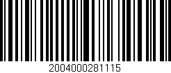 Código de barras (EAN, GTIN, SKU, ISBN): '2004000281115'