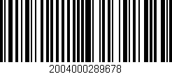 Código de barras (EAN, GTIN, SKU, ISBN): '2004000289678'