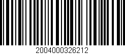 Código de barras (EAN, GTIN, SKU, ISBN): '2004000326212'