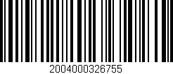 Código de barras (EAN, GTIN, SKU, ISBN): '2004000326755'