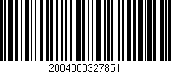 Código de barras (EAN, GTIN, SKU, ISBN): '2004000327851'