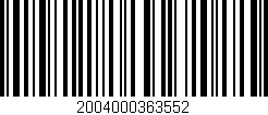 Código de barras (EAN, GTIN, SKU, ISBN): '2004000363552'