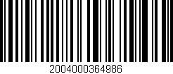 Código de barras (EAN, GTIN, SKU, ISBN): '2004000364986'